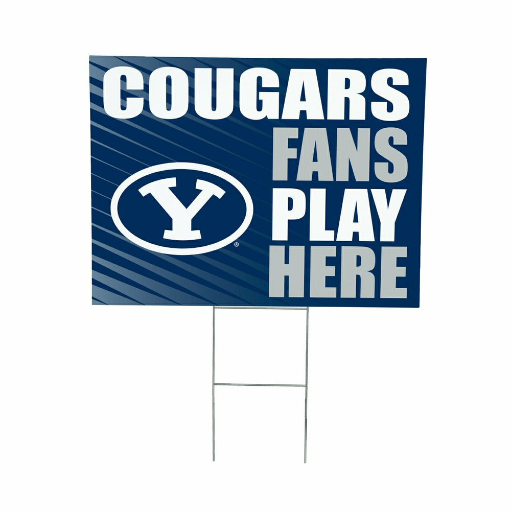 Brigham Young University Coroplast Yard Sign "Fans Play Here", Collegiate, Home