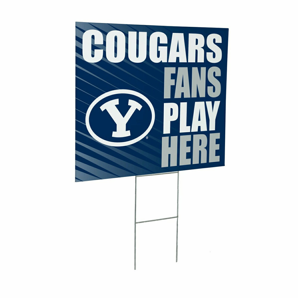 Brigham Young University Coroplast Yard Sign "Fans Play Here", Collegiate, Home