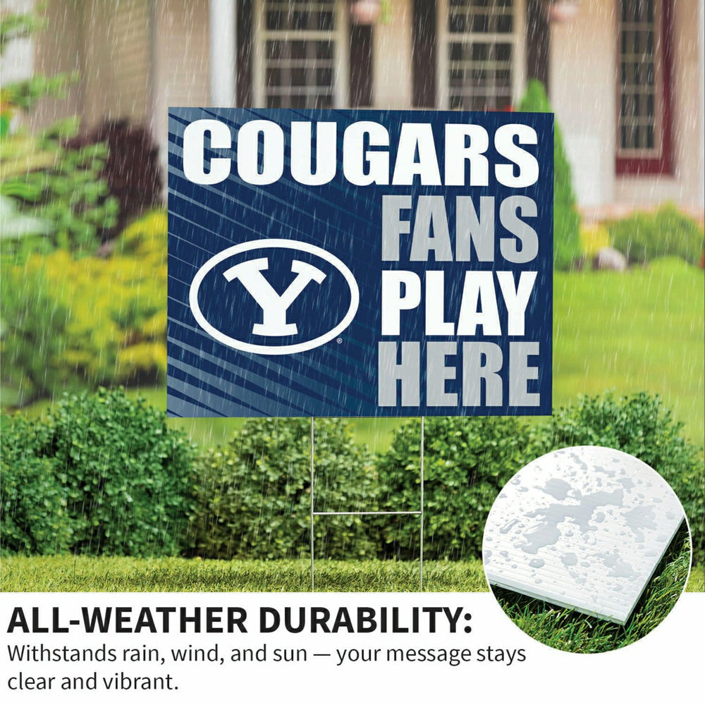 Brigham Young University Coroplast Yard Sign "Fans Play Here", Collegiate, Home