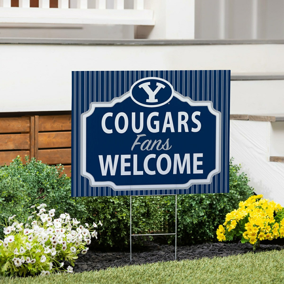 Brigham Young University Coroplast Yard Sign, "Fans Welcome", Collegiate, Home