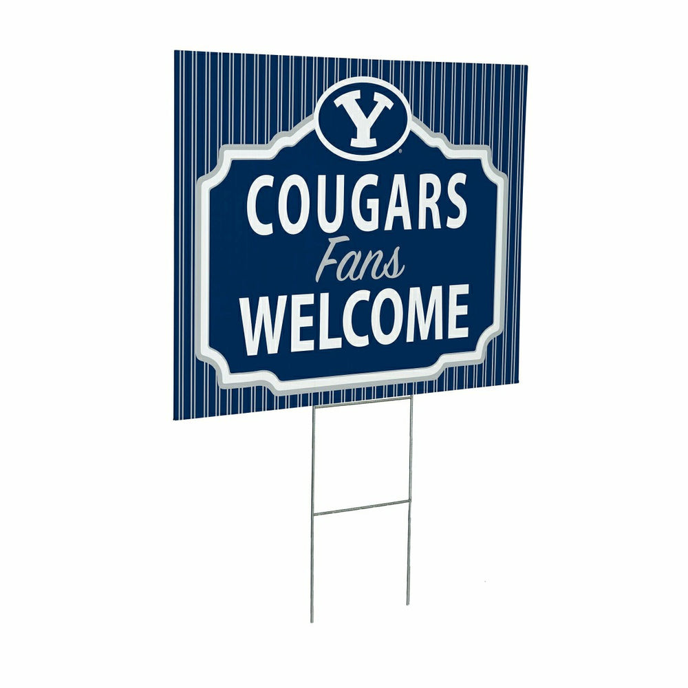 Brigham Young University Coroplast Yard Sign, "Fans Welcome", Collegiate, Home