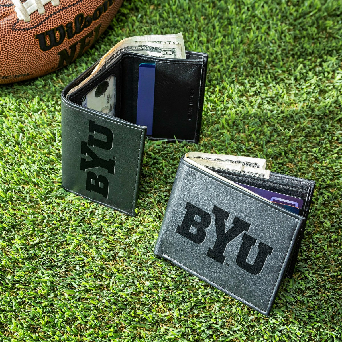 Brigham Young University, Bi-Fold and Tri-Fold Wallet Gift Set, Black, Collegiate, Home