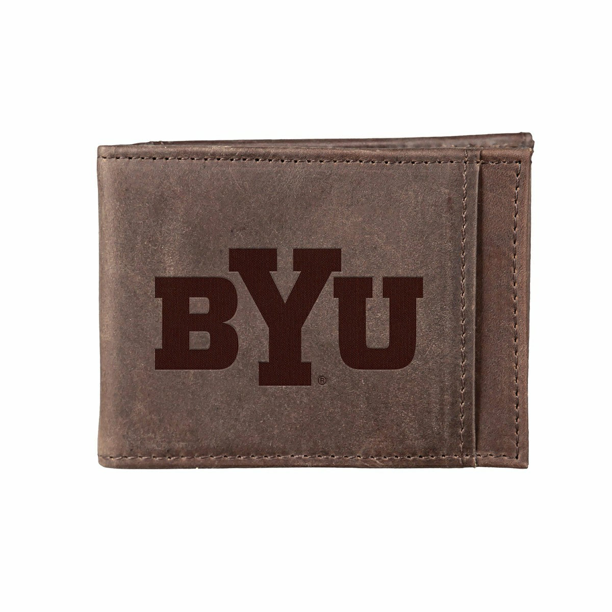 Front Pocket Wallet w/ RFID Blocking, Brigham Young University, Brown, Collegiate, Home