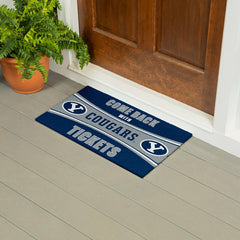 28" x 16" PVC Trapper Mat, Come Back with Tickets, Brigham Young Unive, Collegiate