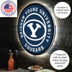 LED Wall Decor, Round, Brigham Young University, Collegiate, Home