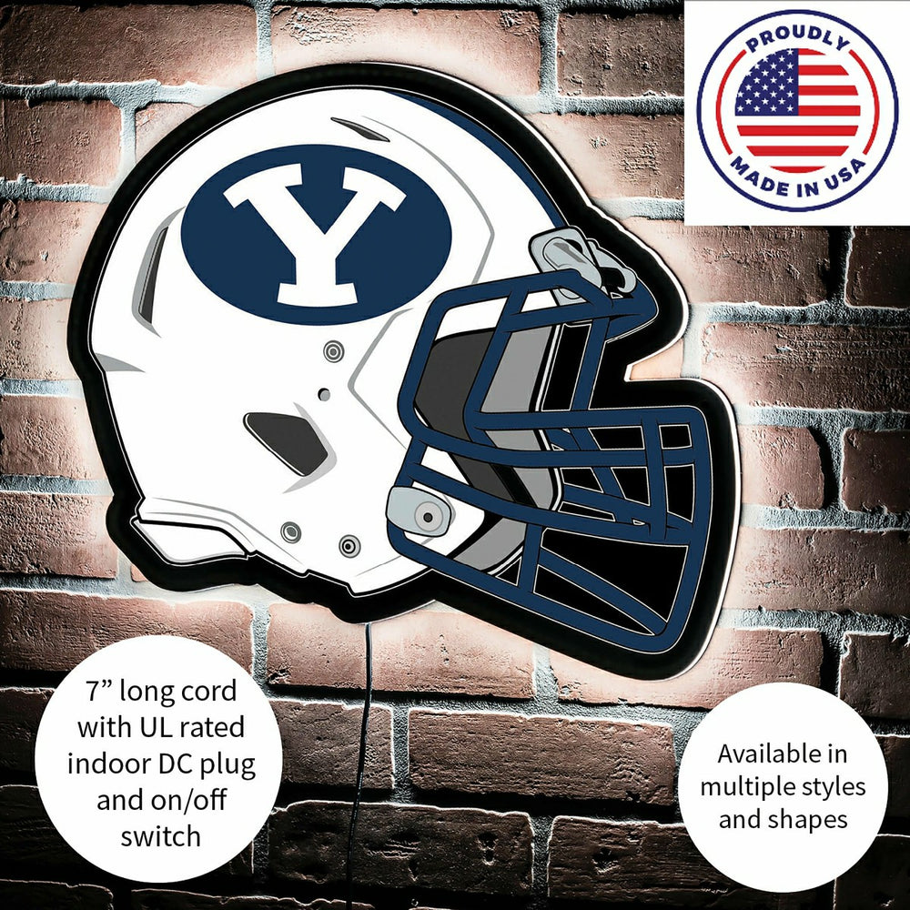 LED Wall Decor, Helmet, Brigham Young University, Collegiate, Home