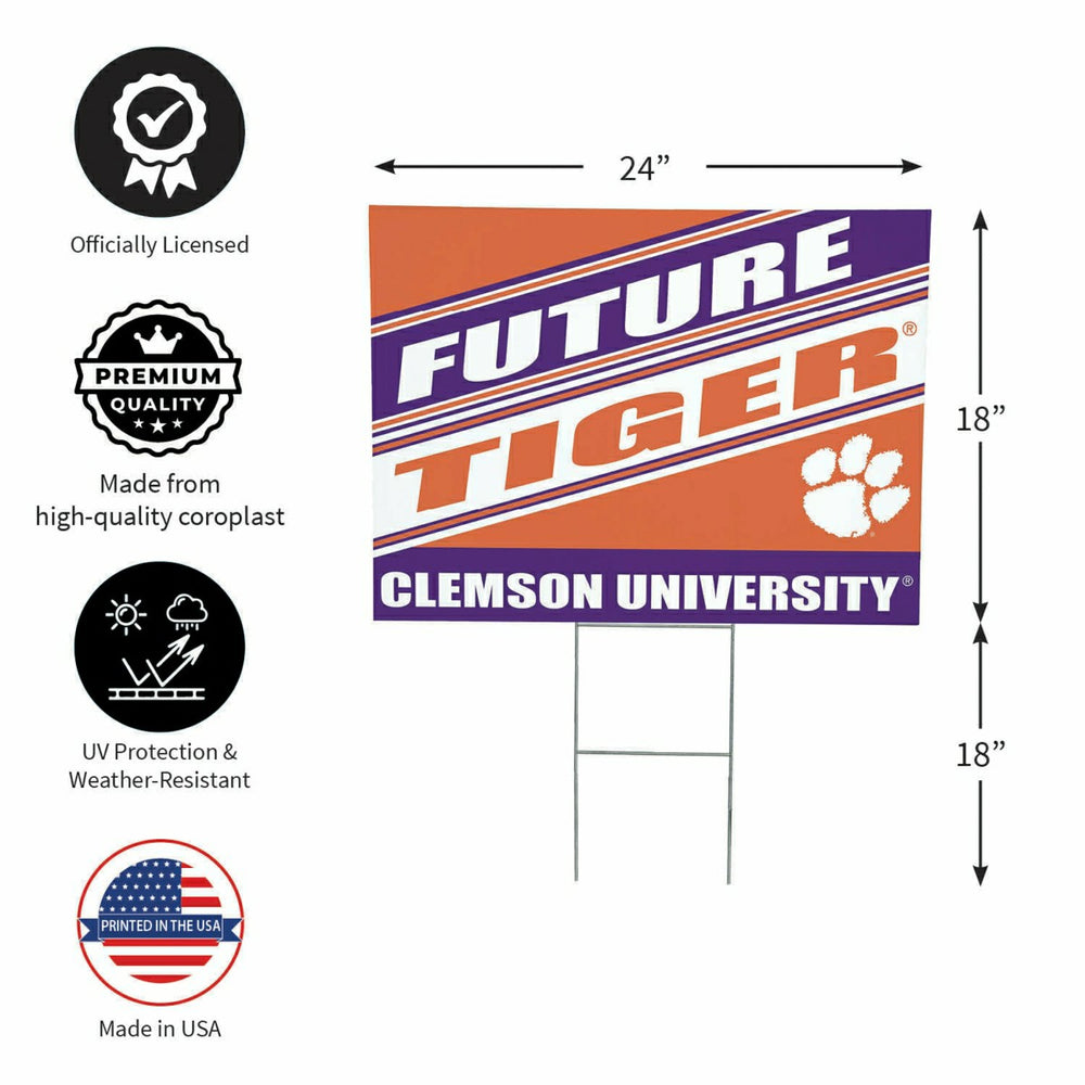 Clemson University Coroplast Yard Sign, Future Student, Collegiate, Home