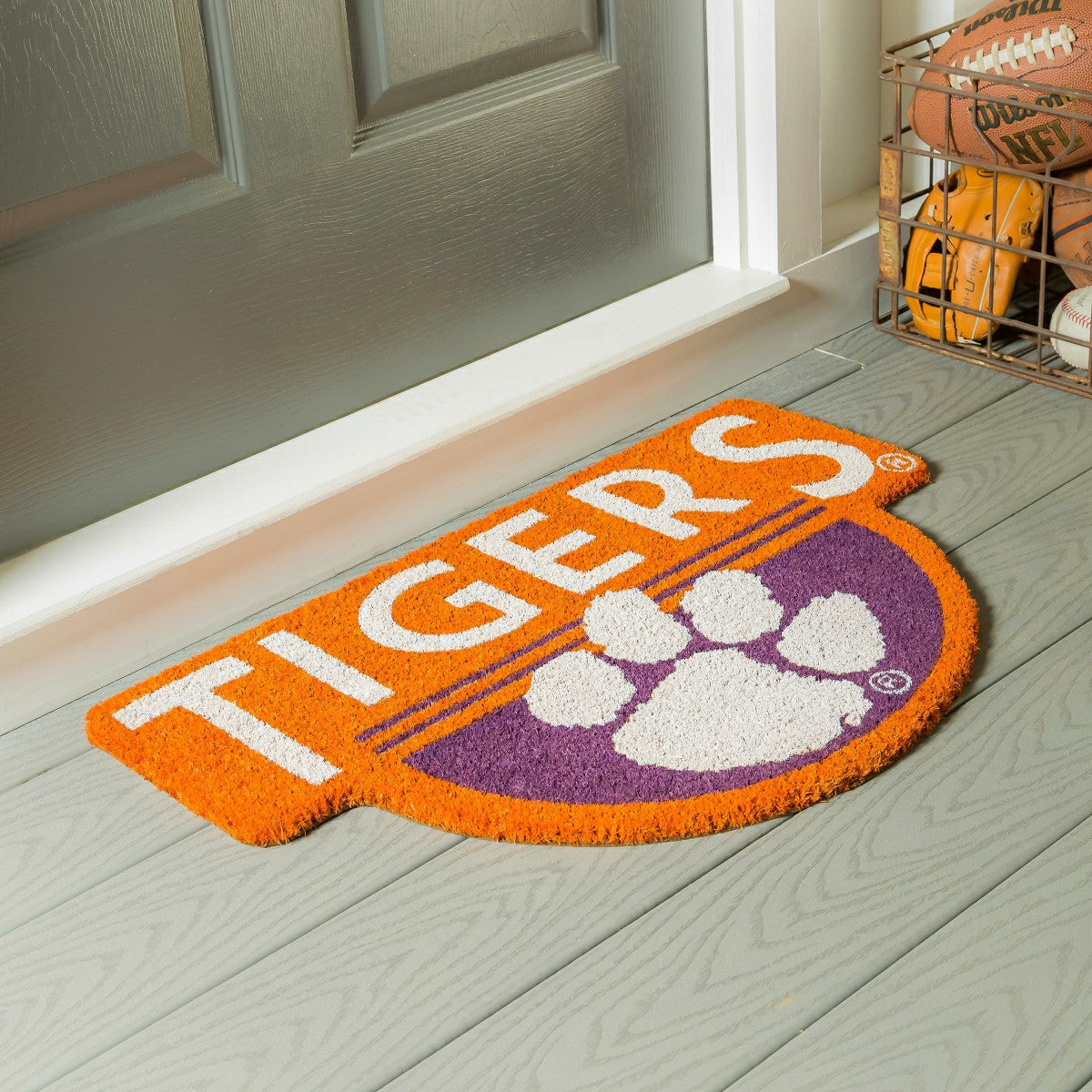 NCAA Team Shaped Coir Door Mat, Clemson Tigers, Collegiate