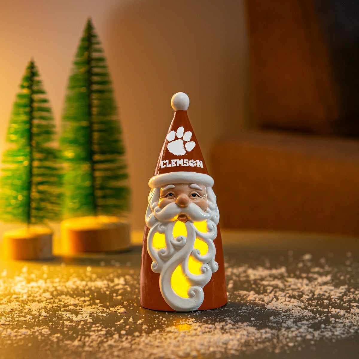 Clemson University Santa LED Statuary, 8", Collegiate, Home