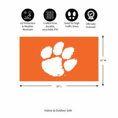 Full Color PVC Mat, 16" x 28", Clemson University, Collegiate
