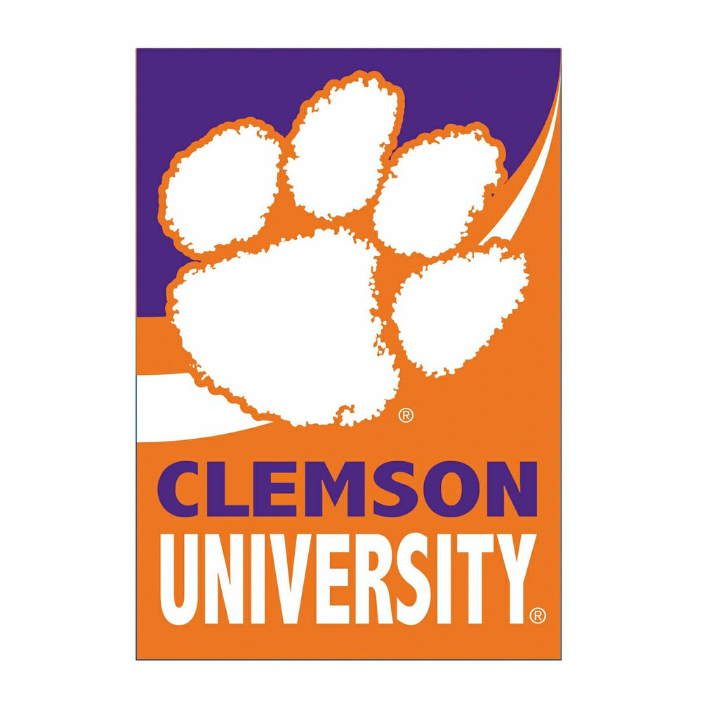 Clemson University Burlap Flag House Size, Collegiate, Home