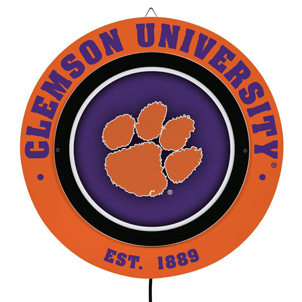 Clemson University, Metal Lite, Round, Collegiate