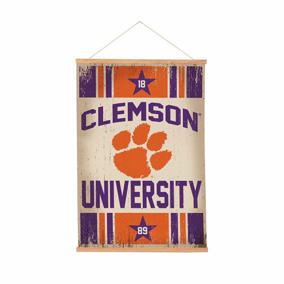 Clemson University, Canvas Wall Tapestry, Medium, 36x24, Collegiate, Home