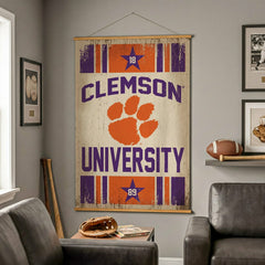 Clemson University, Canvas Wall Tapestry, Large, 54x36, Collegiate, Home