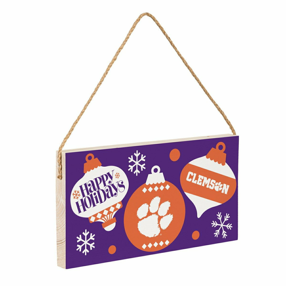 Clemson University Holiday Wood Wall Sign, 6x11, Collegiate, Home