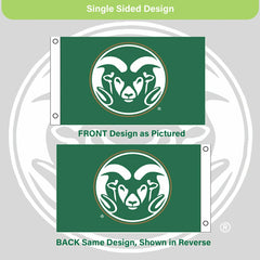 Colorado State Single Sided Flag w/ 2 Grommets, 3'x5', Collegiate, Home