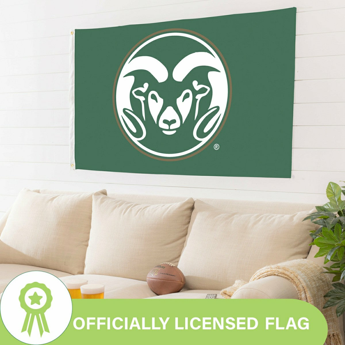 Colorado State Single Sided Flag w/ 2 Grommets, 3'x5', Collegiate, Home