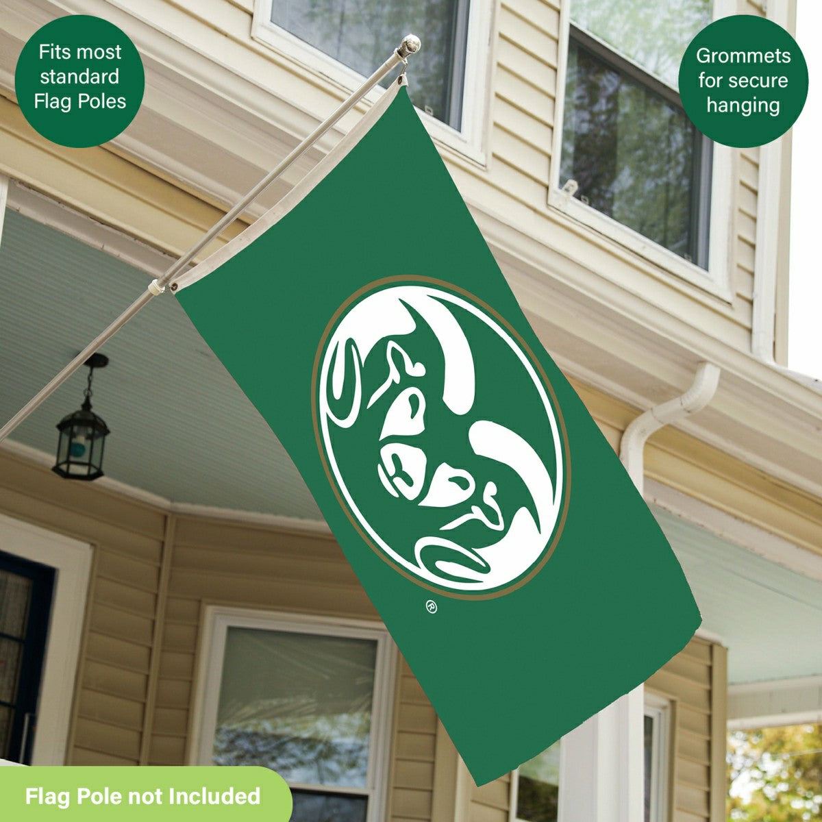 Colorado State Single Sided Flag w/ 2 Grommets, 3'x5', Collegiate, Home