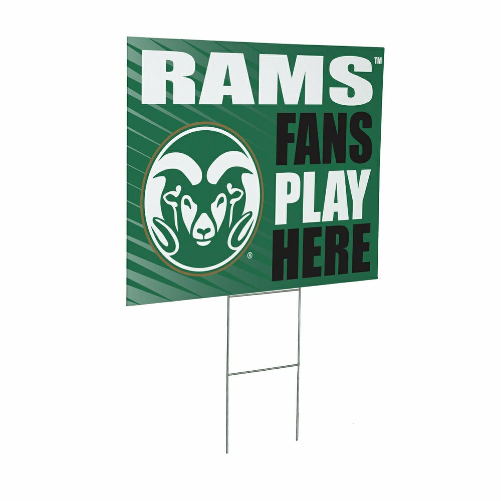 Colorado State University Coroplast Yard Sign "Fans Play Here", Collegiate, Home