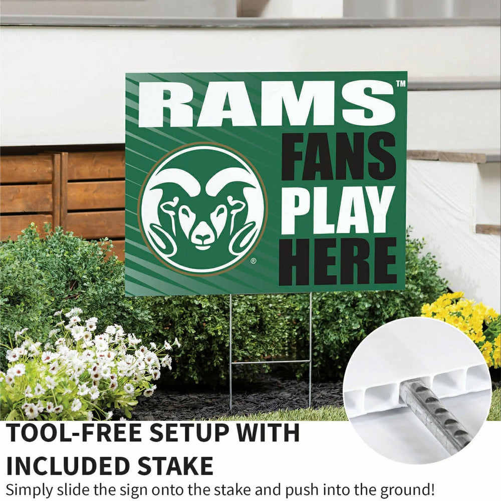 Colorado State University Coroplast Yard Sign "Fans Play Here", Collegiate, Home