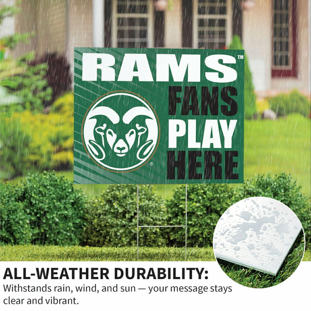 Colorado State University Coroplast Yard Sign "Fans Play Here", Collegiate, Home
