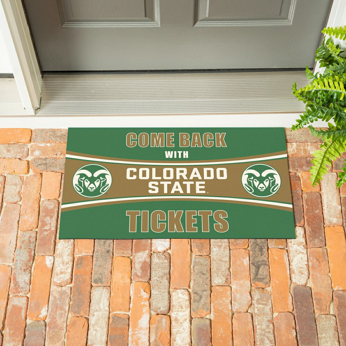 28" x 16" PVC Trapper Mat, Come Back with Tickets, Colorado State Univ, Collegiate