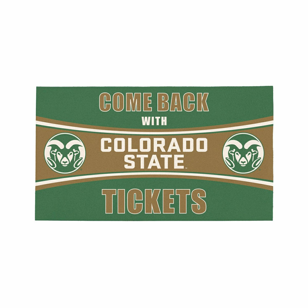 28" x 16" PVC Trapper Mat, Come Back with Tickets, Colorado State Univ, Collegiate