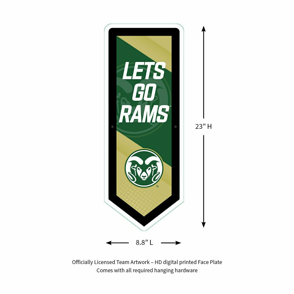 LED Wall Decor, Pennant, Colorado State University, Collegiate, Home