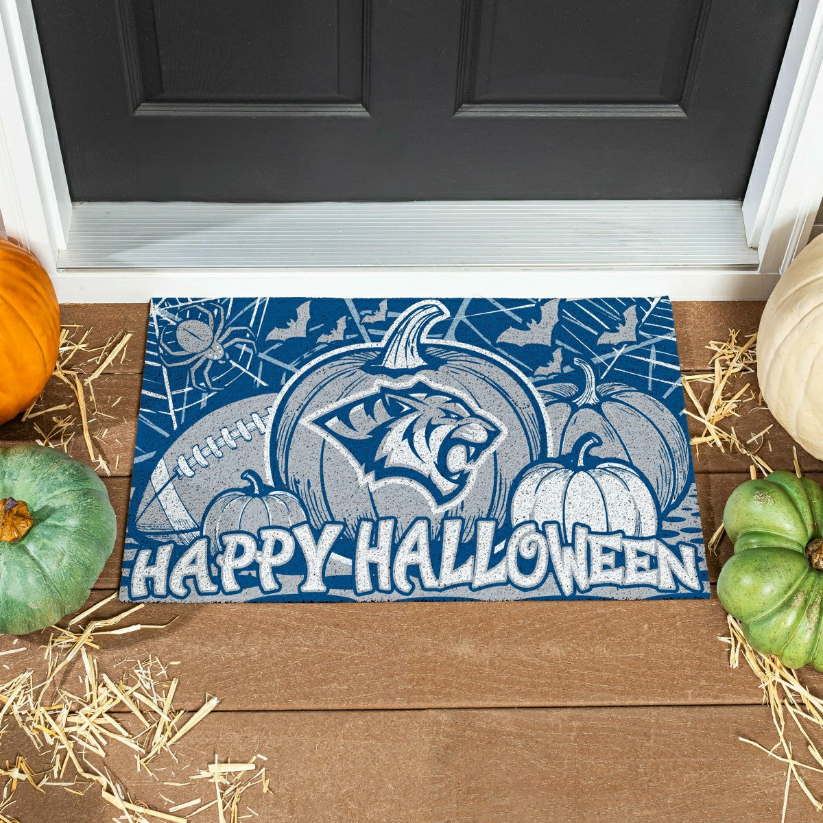 Dakota Wesleyan University Halloween Mat, 28"x16", Collegiate