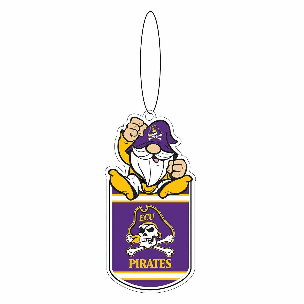East Carolina University Gift Tag Ornament, Gnome Fan, Collegiate, Home