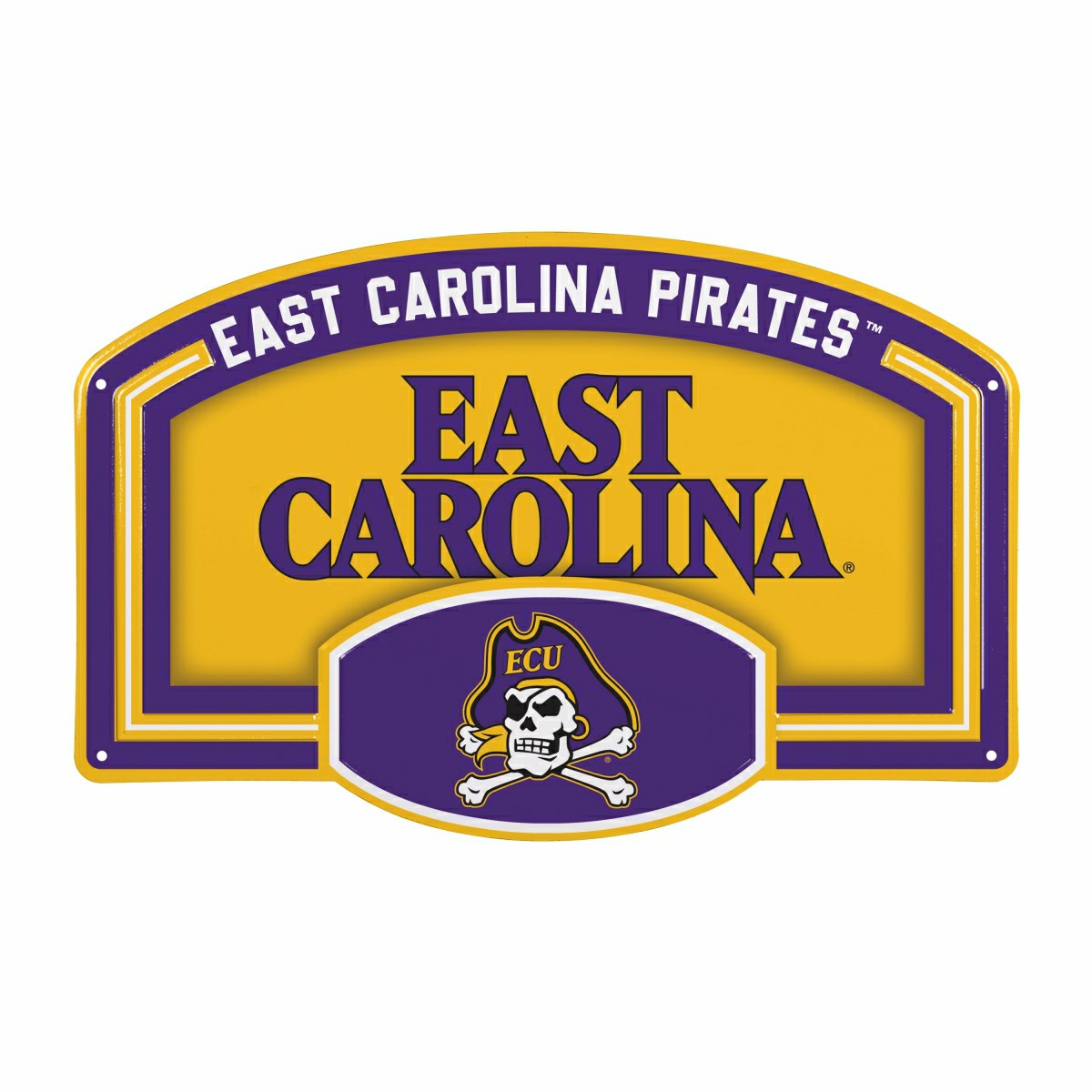 East Carolina University USA Embossed Steel Wall Sign, 11" x 17", Collegiate, Home