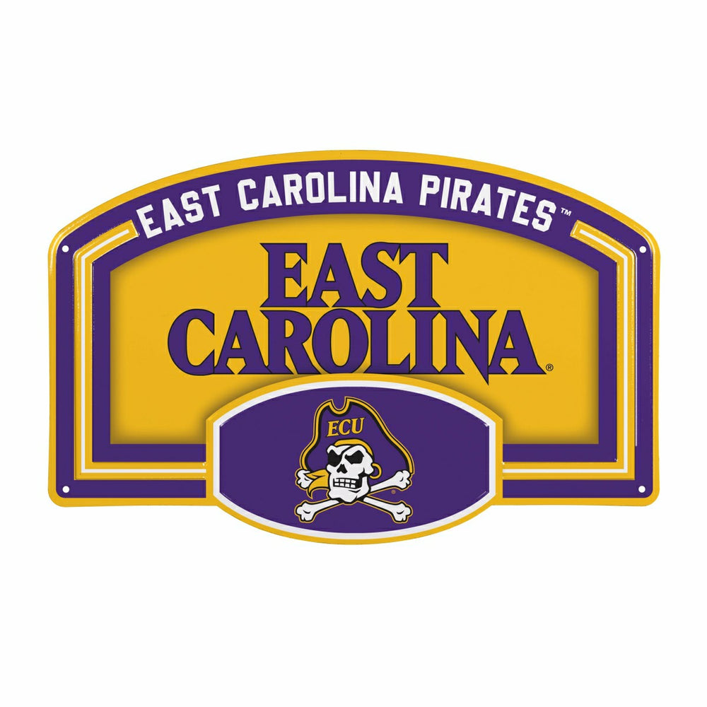 East Carolina University USA Embossed Steel Wall Sign, 11" x 17", Collegiate, Home