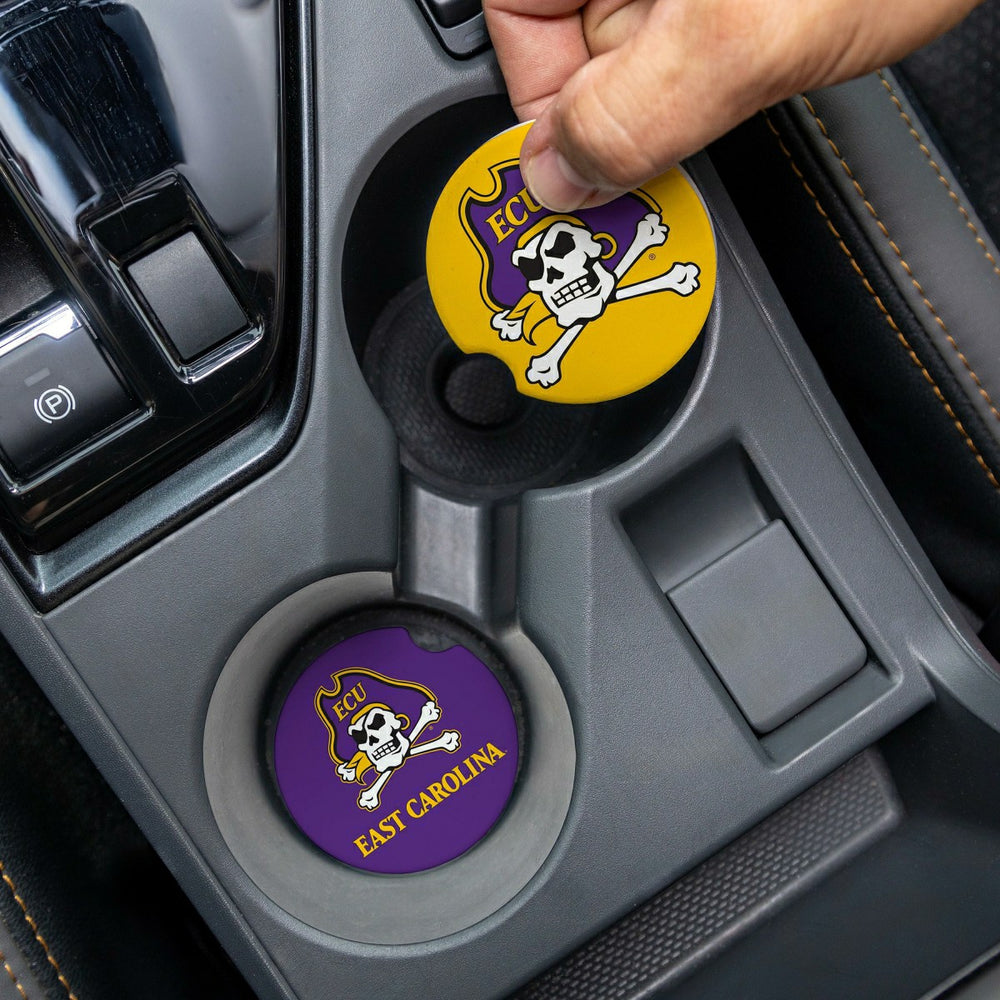 East Carolina University Car Coaster Set, 2pc, Collegiate, Home