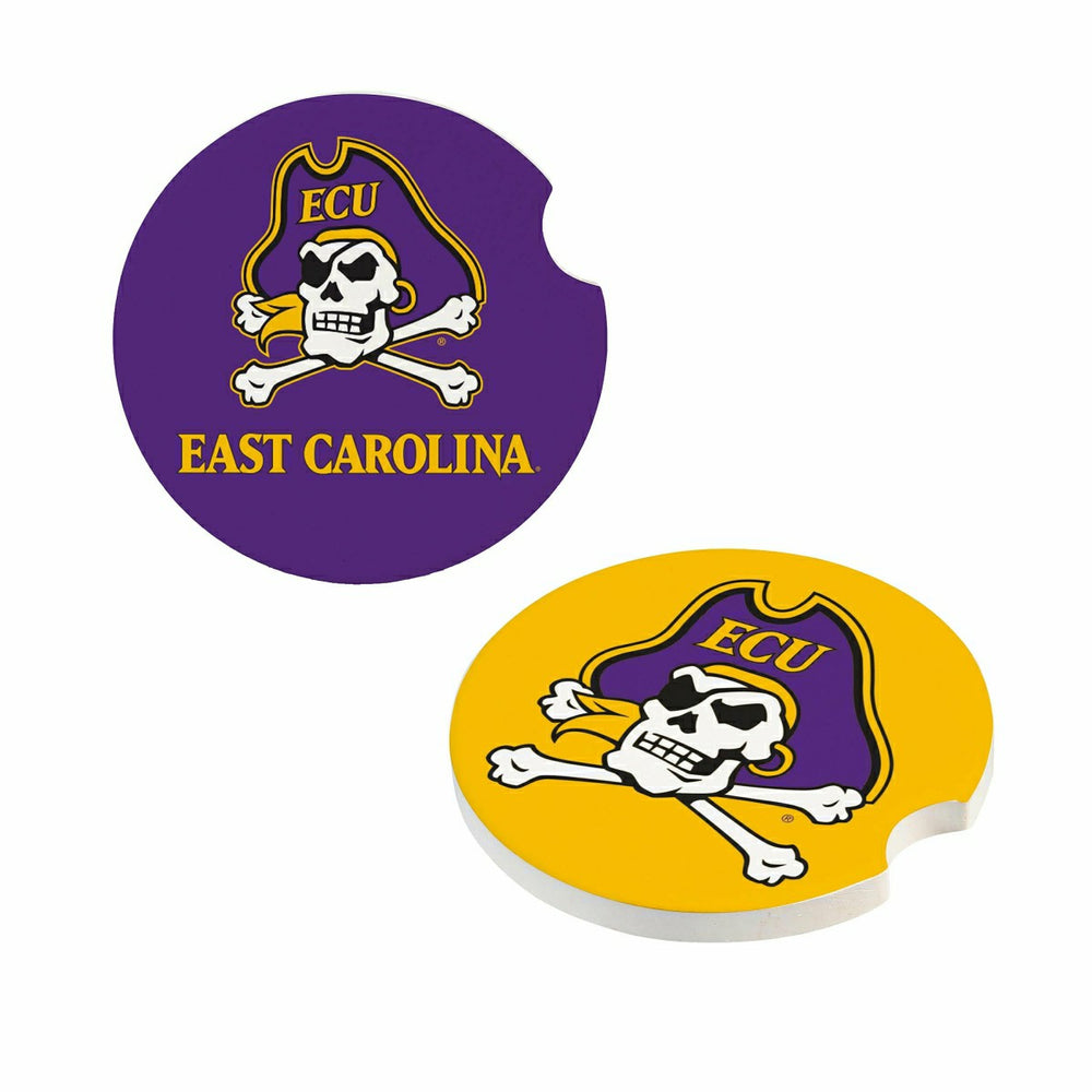 East Carolina University Car Coaster Set, 2pc, Collegiate, Home