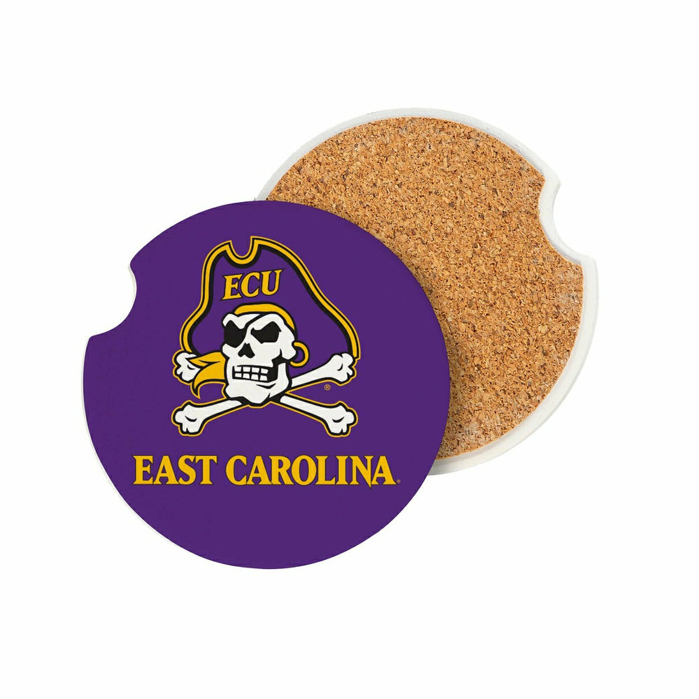 East Carolina University Car Coaster Set, 2pc, Collegiate, Home