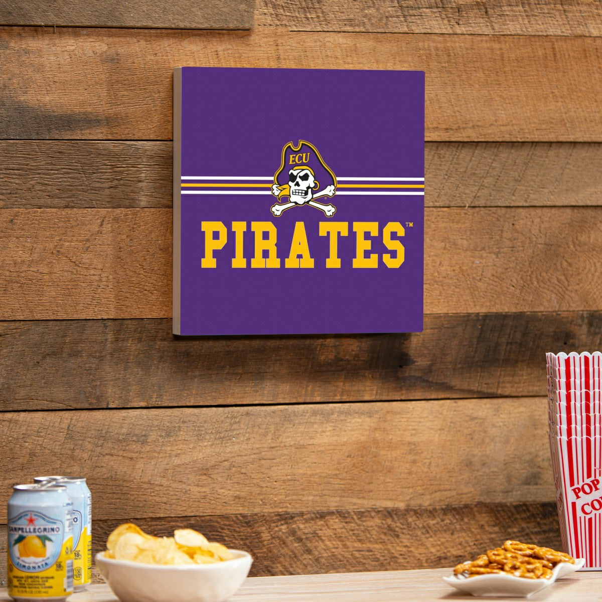 East Carolina University Wood Wall Sign, 12x12, Collegiate, Home