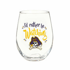 ECU, 17OZ Boxed Stemless Glass, Collegiate, Home