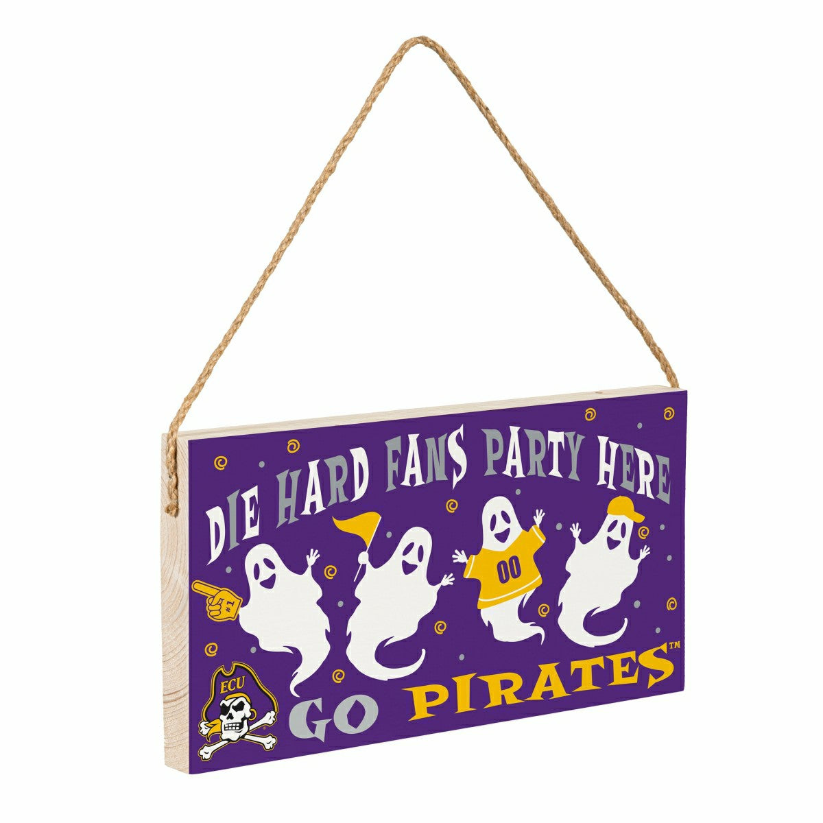 East Carolina University Halloween Wood Wall Sign, 6x11, Collegiate, Home
