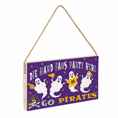East Carolina University Halloween Wood Wall Sign, 6x11, Collegiate, Home