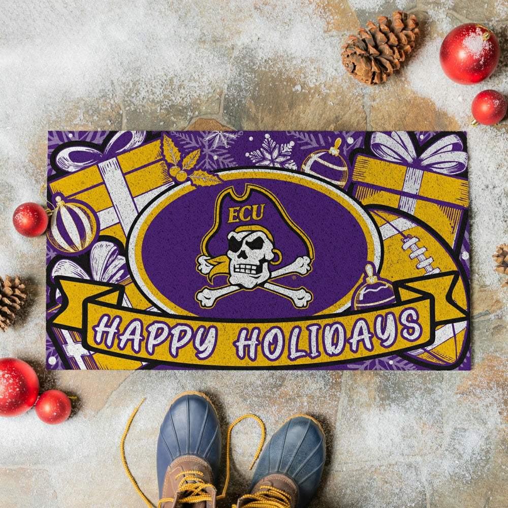 East Carolina University Holiday PVC Mat, 28"x16", Collegiate