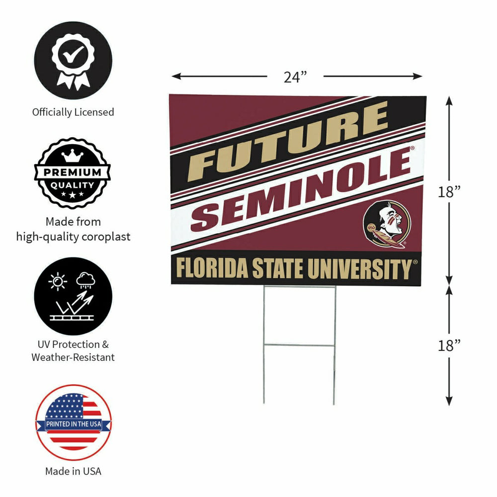 Florida State University Coroplast Yard Sign, Future Student, Collegiate, Home
