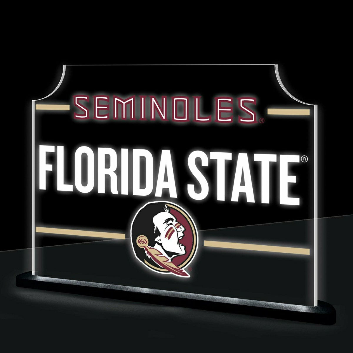 Florida State University College Rectangle Desklite LED Decor, Collegiate, Home