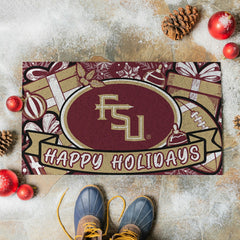 Florida State University Holiday PVC Mat, 28"x16", Collegiate