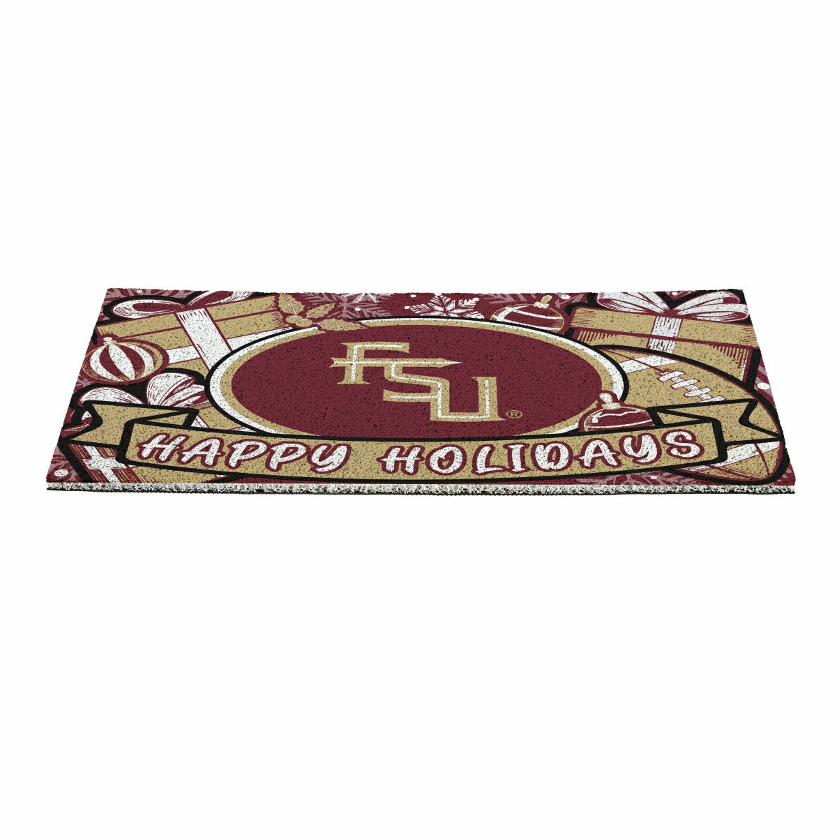 Florida State University Holiday PVC Mat, 28"x16", Collegiate