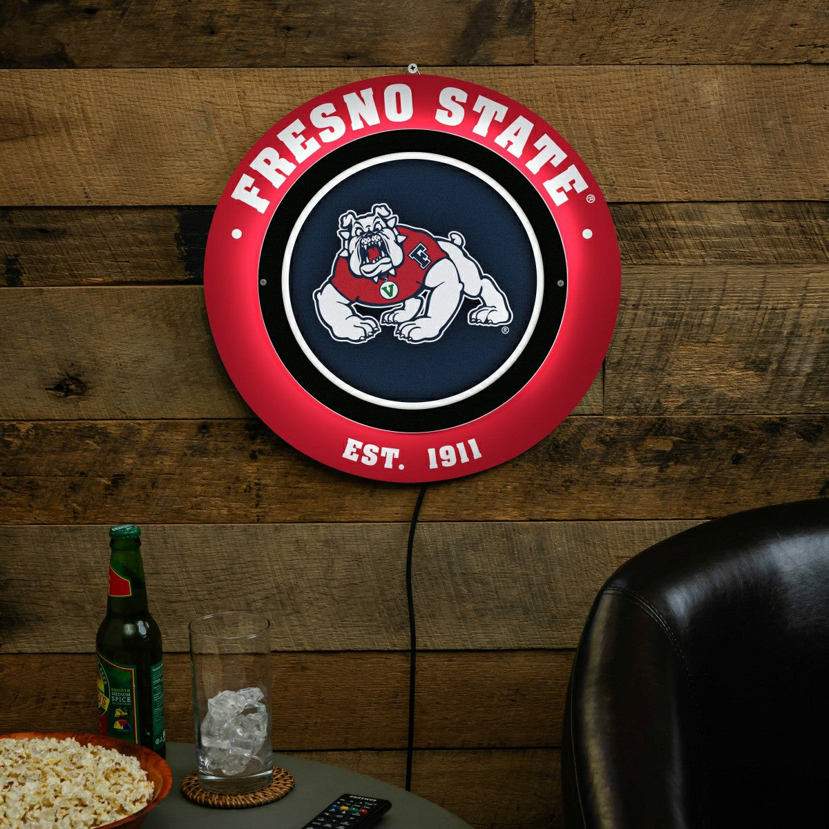 Fresno State, Metal Lite, Round, Collegiate