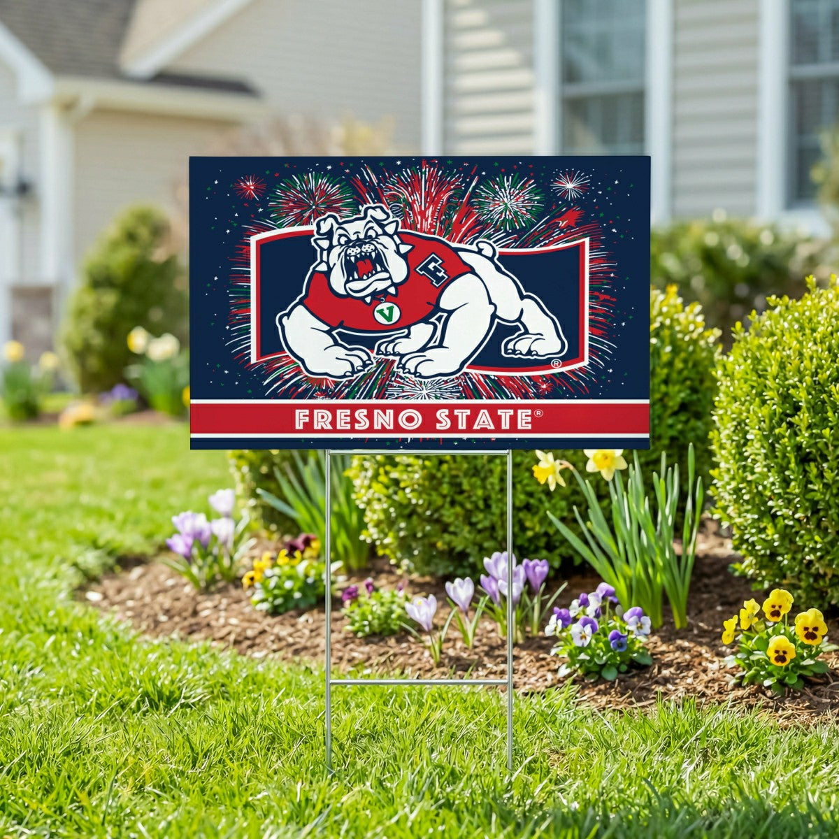 Fresno State Yard Sign, Patriotic, Collegiate, Home