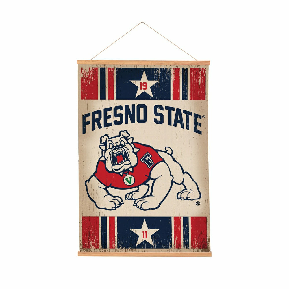 Fresno State, Canvas Wall Tapestry, Medium, 36x24, Collegiate, Home