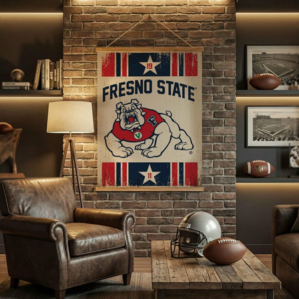 Fresno State, Canvas Wall Tapestry, Large, 54x36, Collegiate, Home