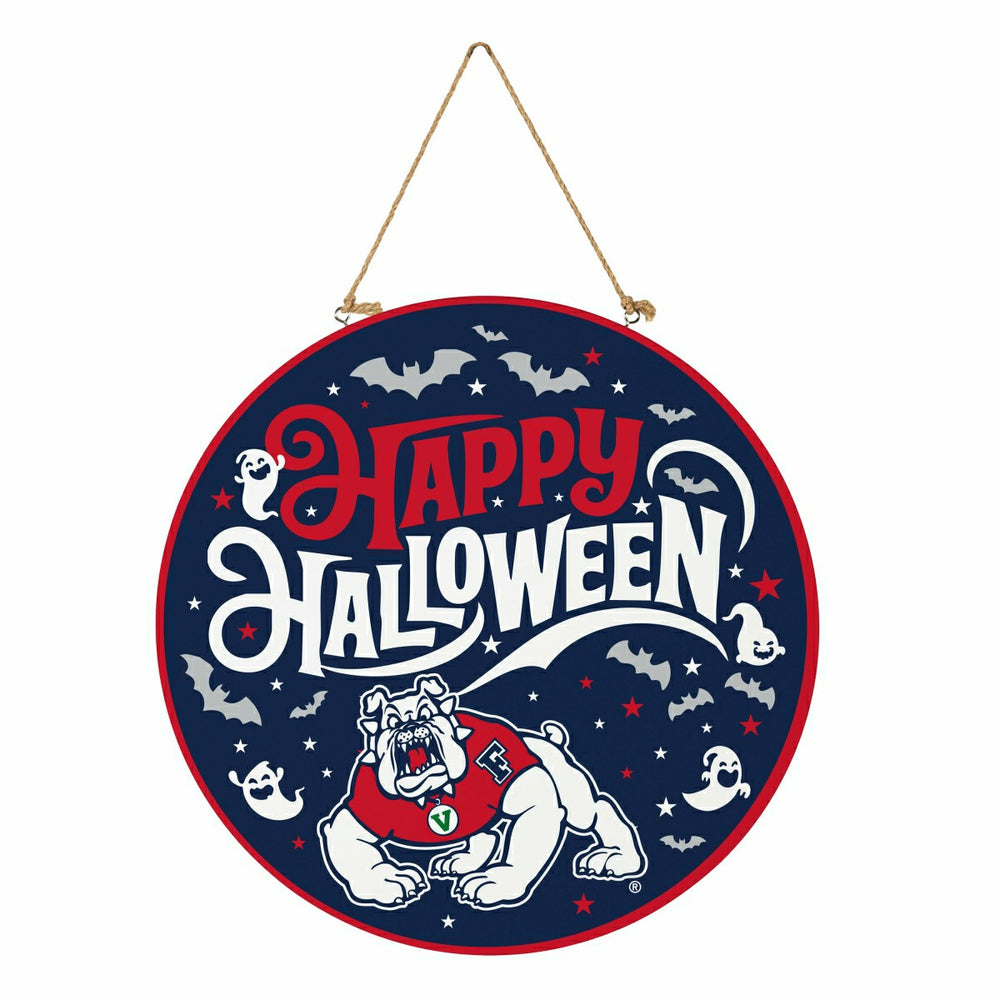 Fresno State Halloween Round Door Décor with Hanging Rope, 18x18, Collegiate, Home
