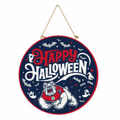 Fresno State Halloween Round Door Décor with Hanging Rope, 18x18, Collegiate, Home